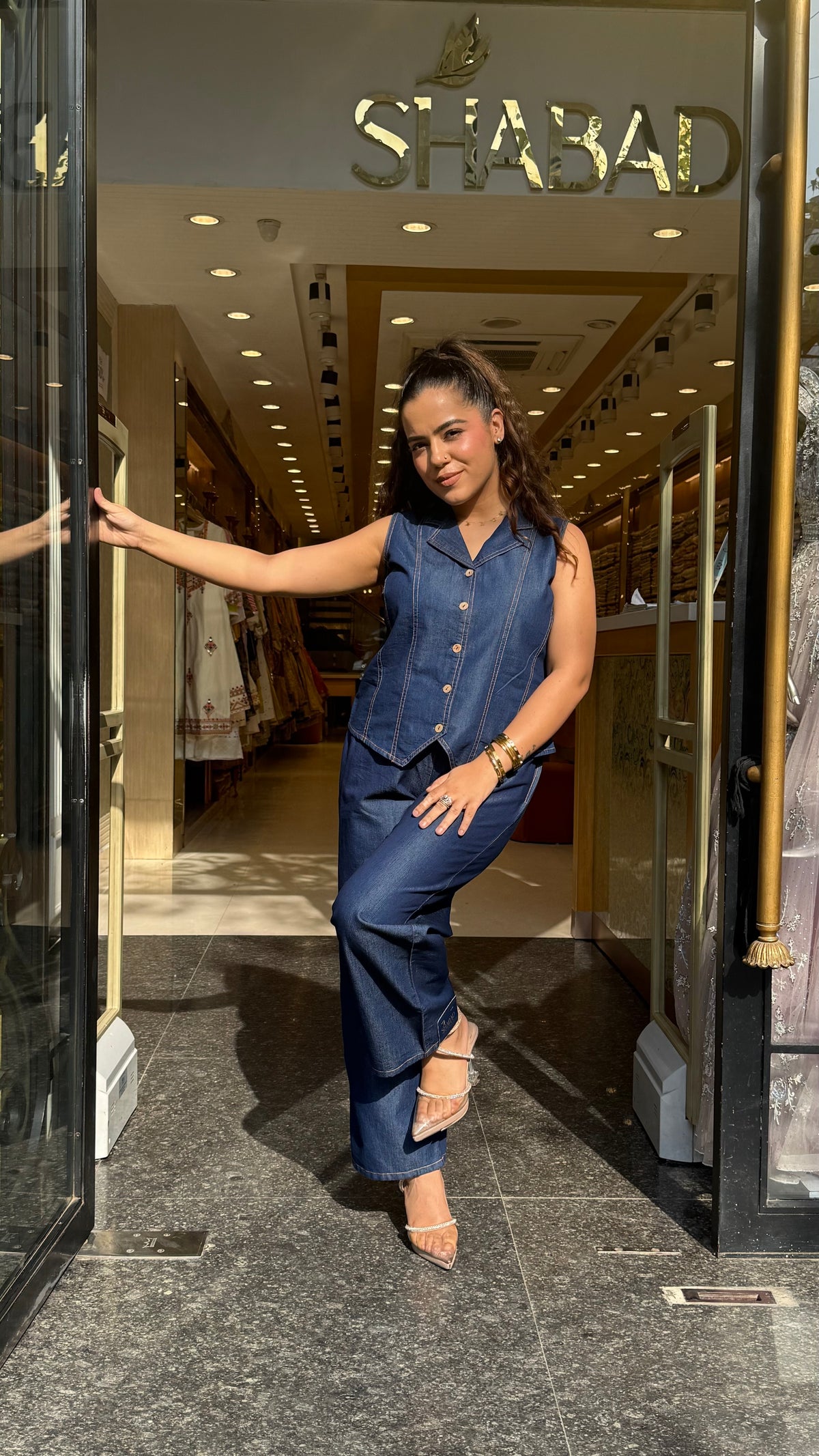 Denim Fabric Co-Ord Set for Women | Stylish Casual Two-Piece Outfit