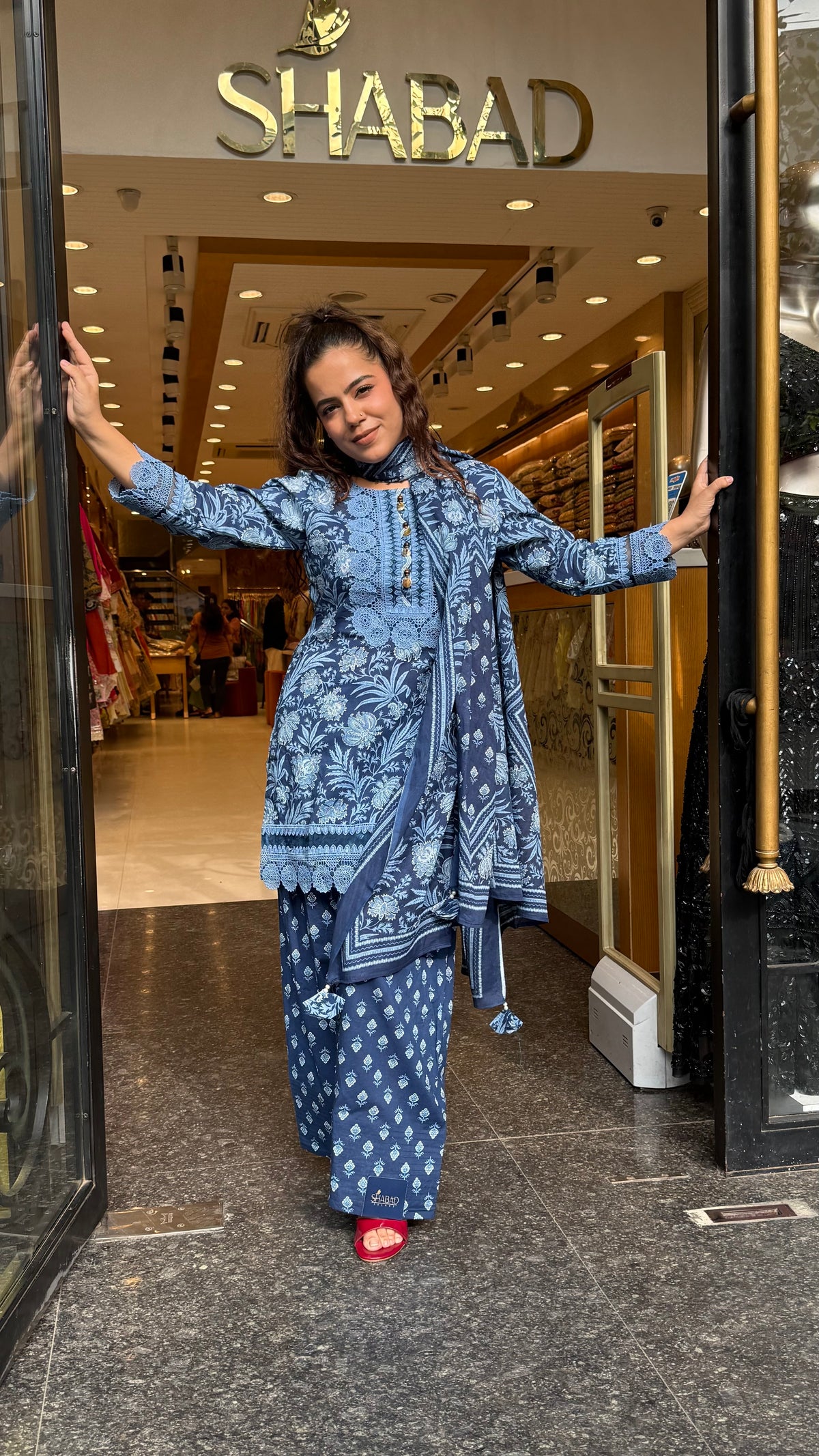 Budget-Friendly Printed Cotton Suit Set with Farshi Salwar & Lace Work | Women’s Ethnic Wear