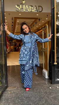Budget-Friendly Printed Cotton Suit Set with Farshi Salwar & Lace Work | Women’s Ethnic Wear