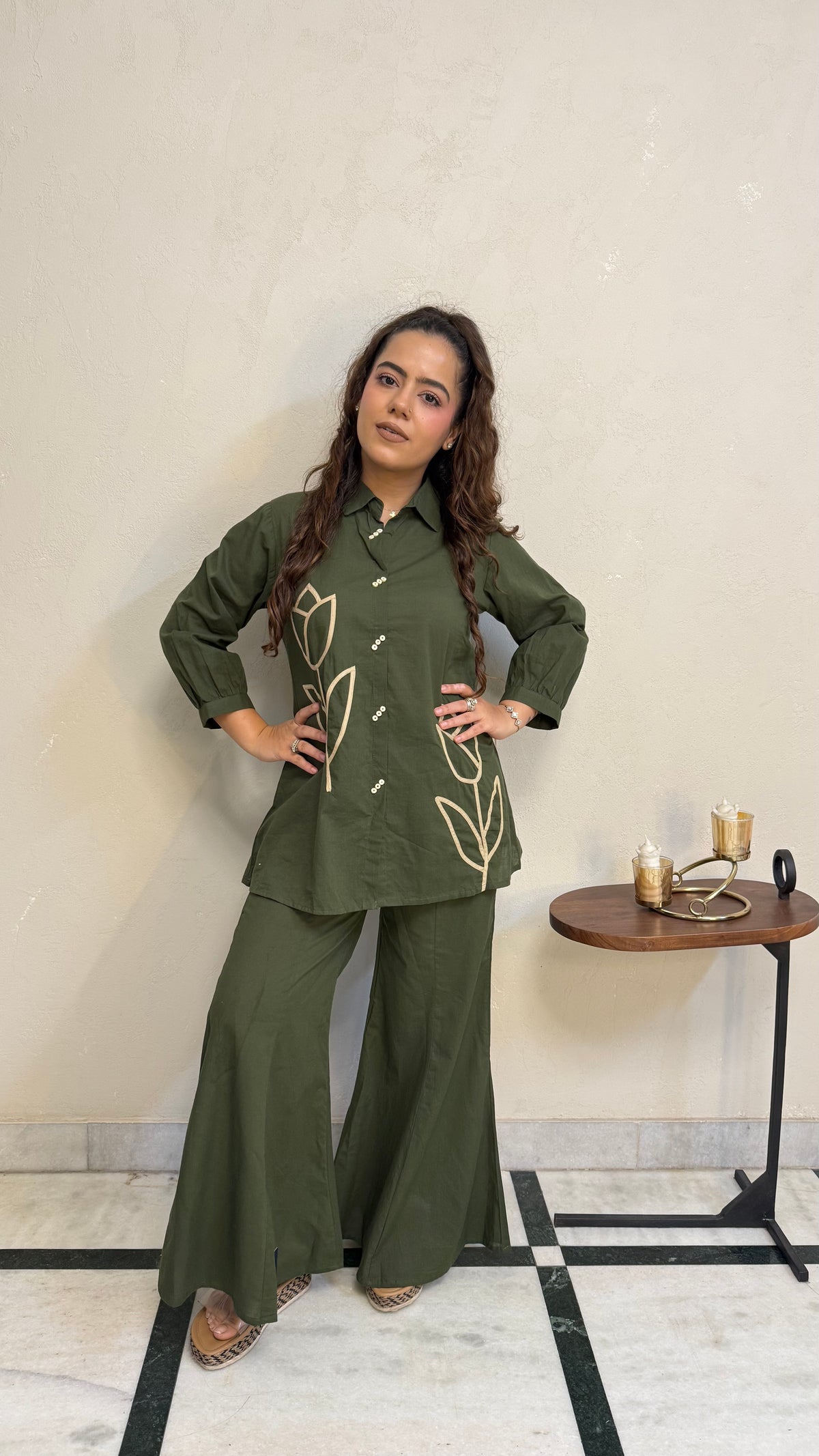 Cotton Co-ord Set with Appliqué Work