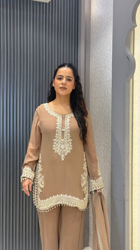 Elegant Beads Work Georgette Suit Set