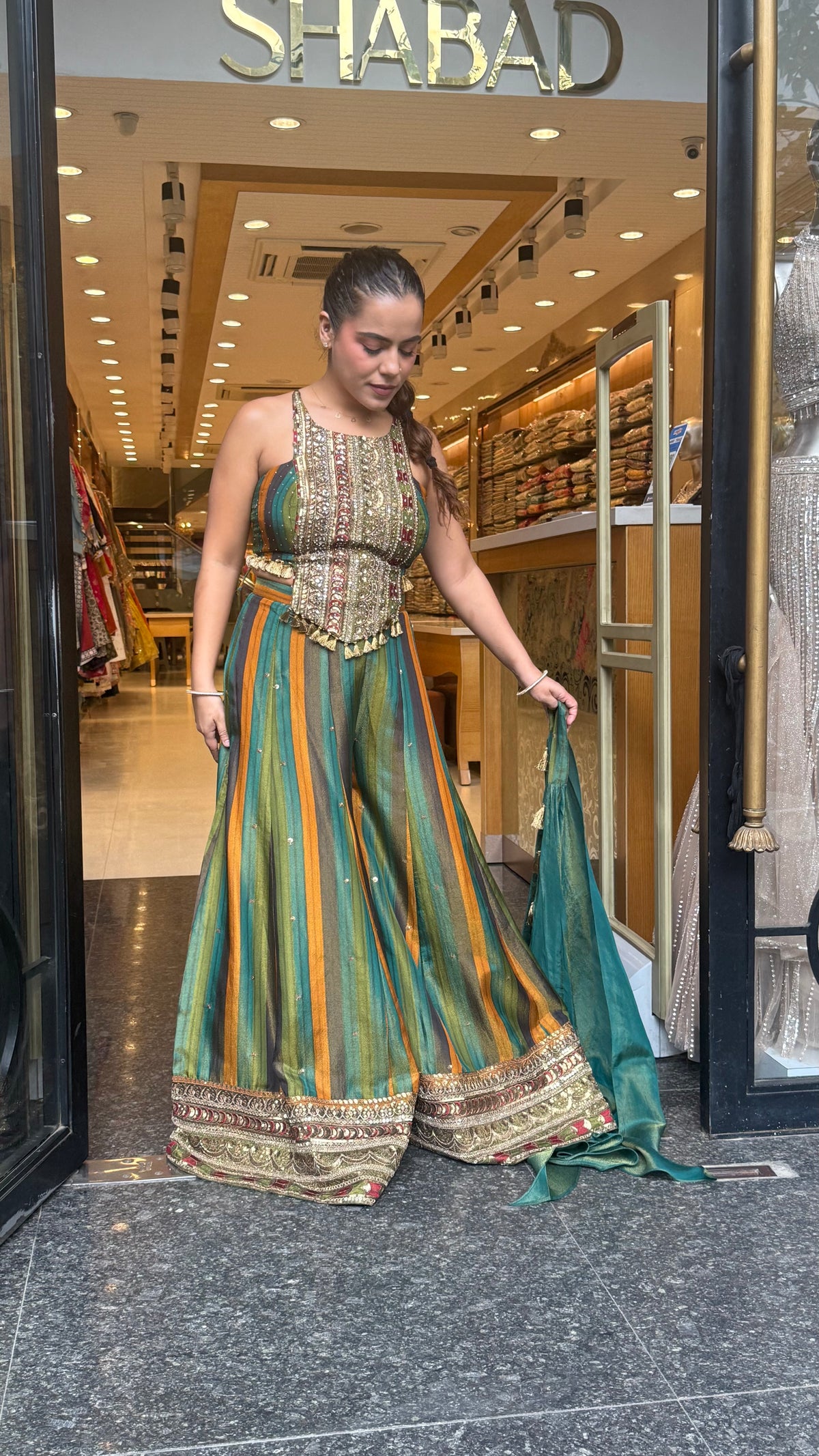 Shimmer Tissue Indo-Western Outfit | Sizes Up to 42
