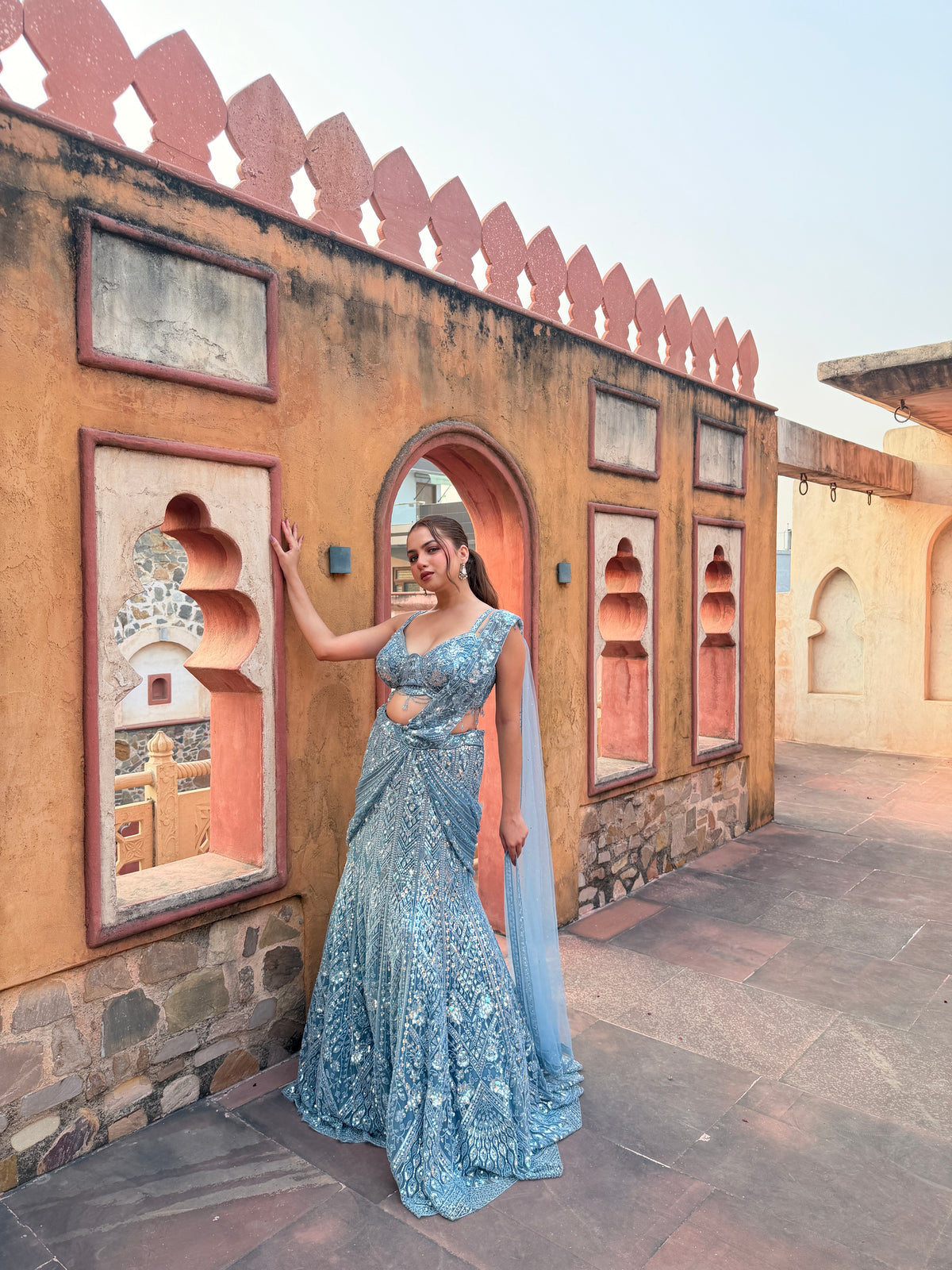 Sequin & Cutdana Handwork Fish-Cut Lehenga