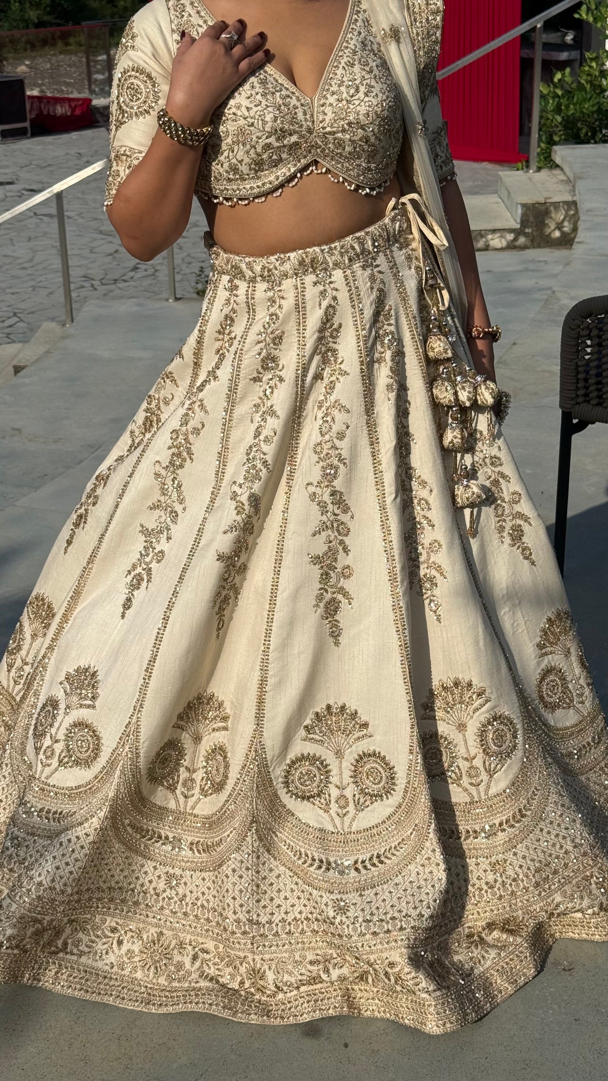 Pure Silk Handwork Lehenga with Embellished Blouse