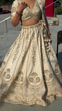 Pure Silk Handwork Lehenga with Embellished Blouse