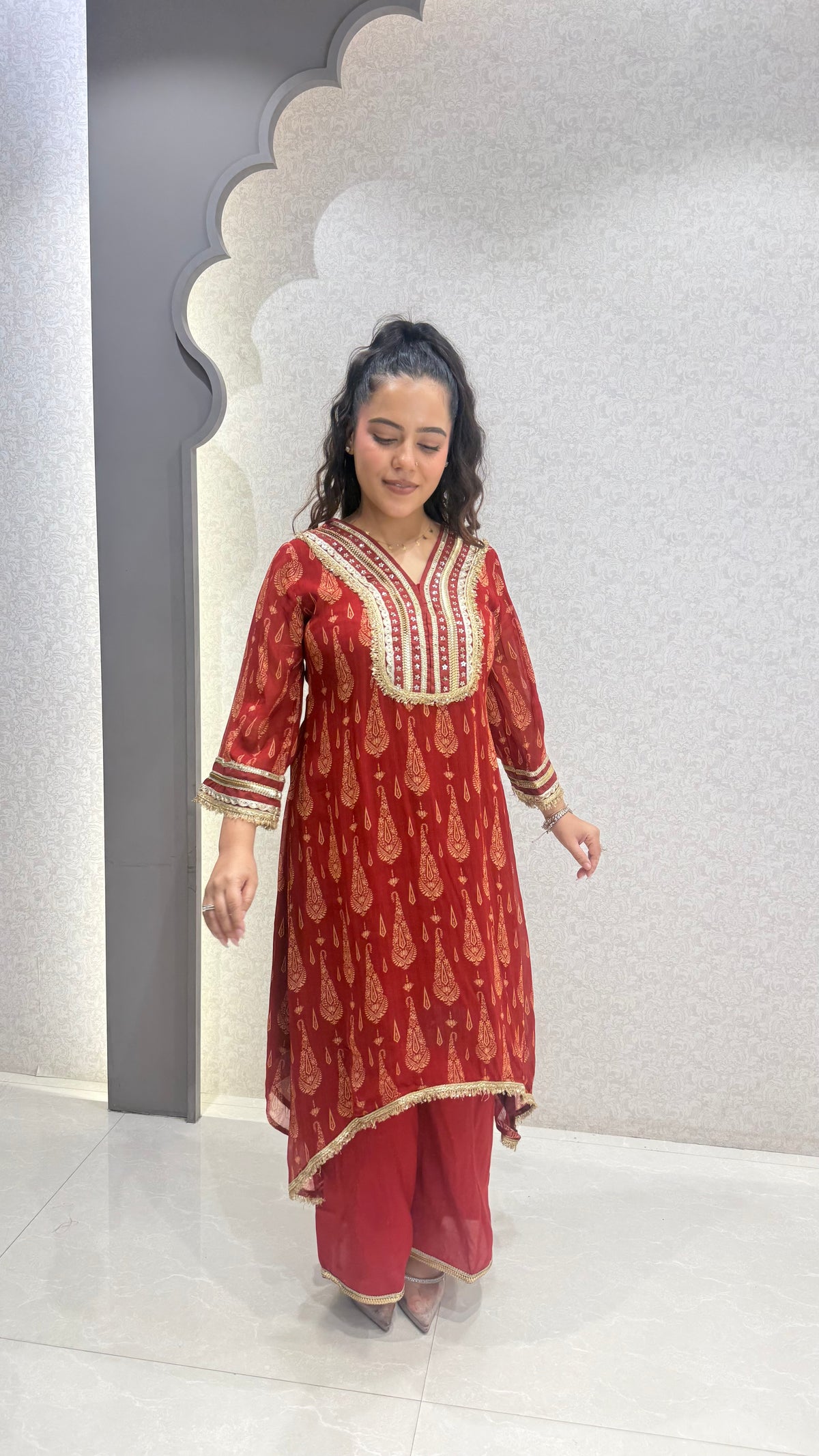 Ajrak Print Georgette Co-ord Set