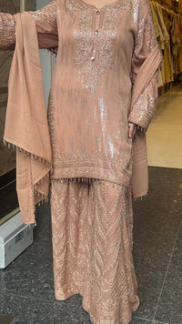 Heavy Sequin Shirt Set with Beads Work in Georgette Fabric | Party & Wedding Wear