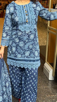 Budget-Friendly Printed Cotton Suit Set with Farshi Salwar & Lace Work | Women’s Ethnic Wear