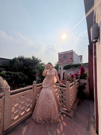 Fish-Cut Lehenga with Beads, Pearls & Sequin Work | Designer Lehenga