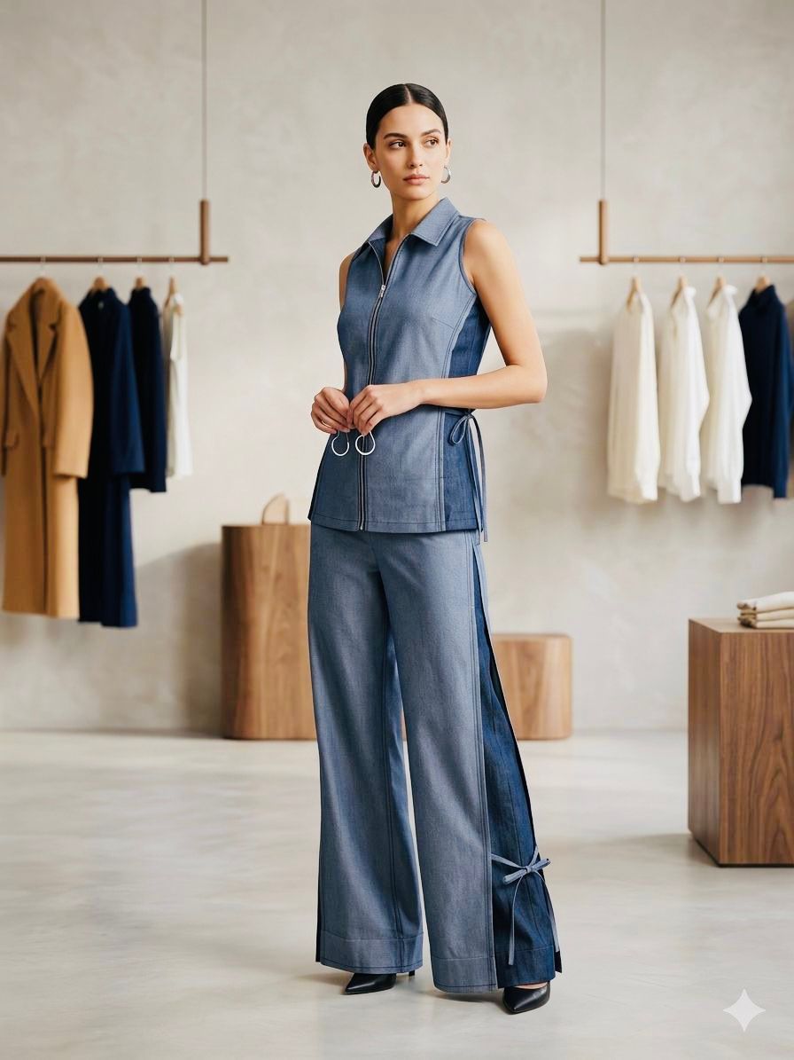 Denim Coord Set for Women – Trendy Casual Co-Ord Outfit
