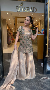 Designer Embellished Suit Set with Intricate Handwork – Up to Size 46