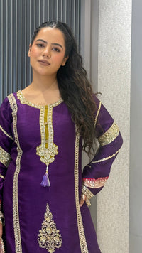 Premium Silk Suit Set with Sequin Handwork