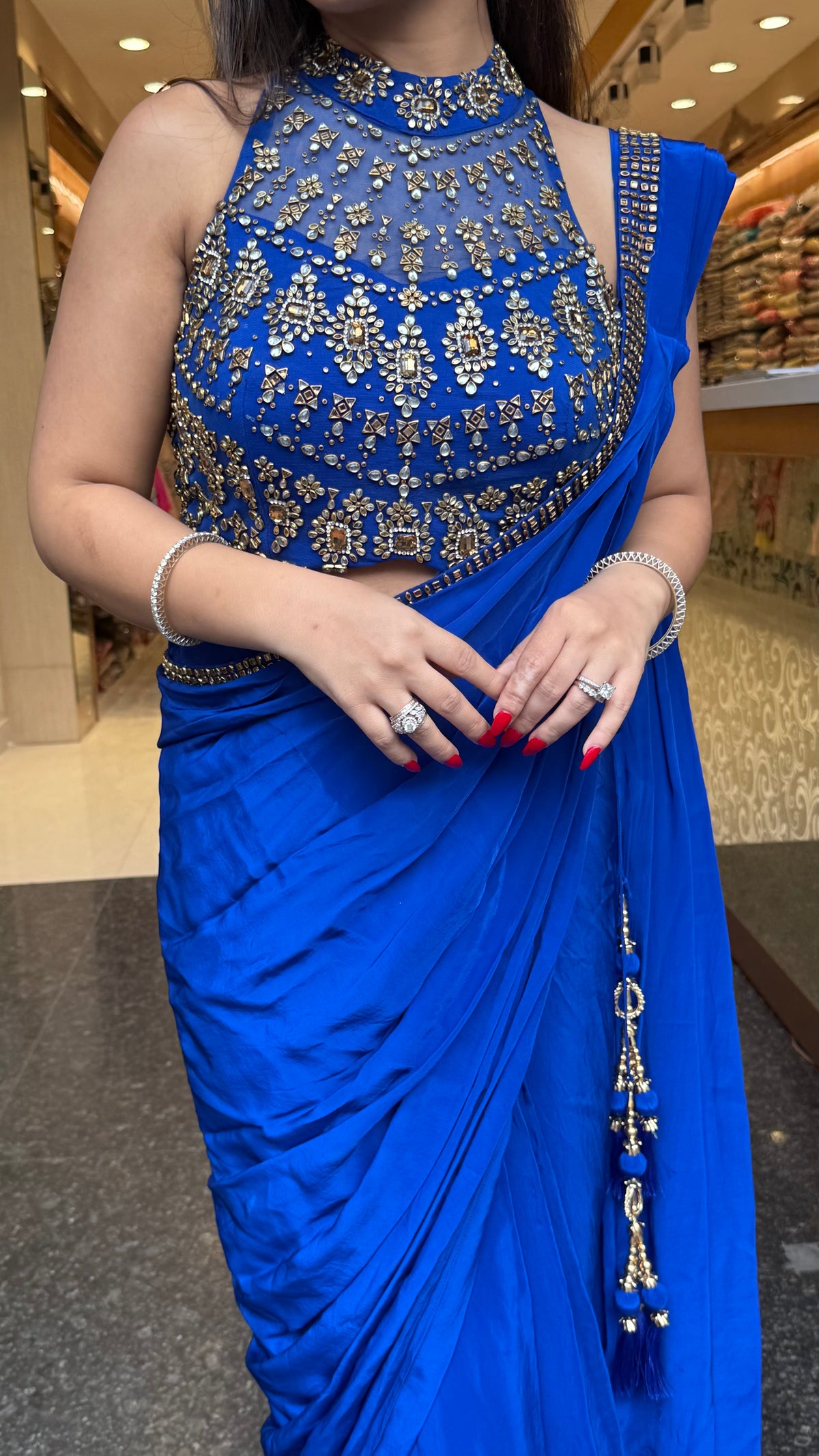 Premium Crepe Drape Saree
