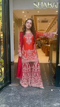 Chinon Suit Set with Beads & Multicolor Stone Work | Sizes Up to 46