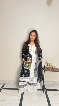 Printed Pakistani Cotton Suit with Lace Work | Budget-Friendly Ethnic Wear | Sizes Up to 46