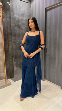 Georgette Garara Suit with Cut Dana Handwork – Elegant Festive Wear