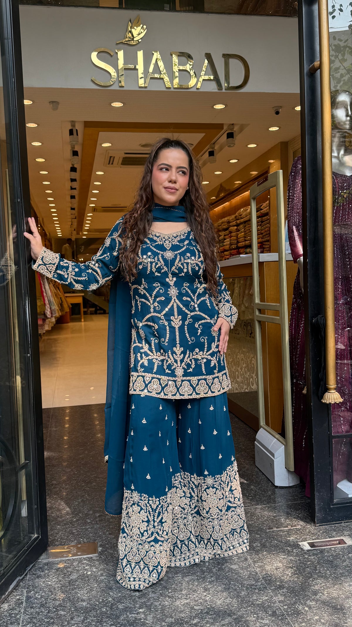 Georgette Suit Set with Dori & Mirror Work | Premium Festive Wear