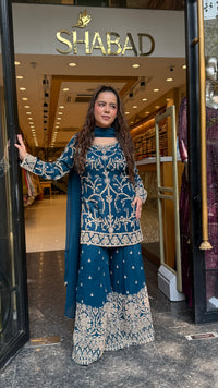 Georgette Suit Set with Dori & Mirror Work | Premium Festive Wear