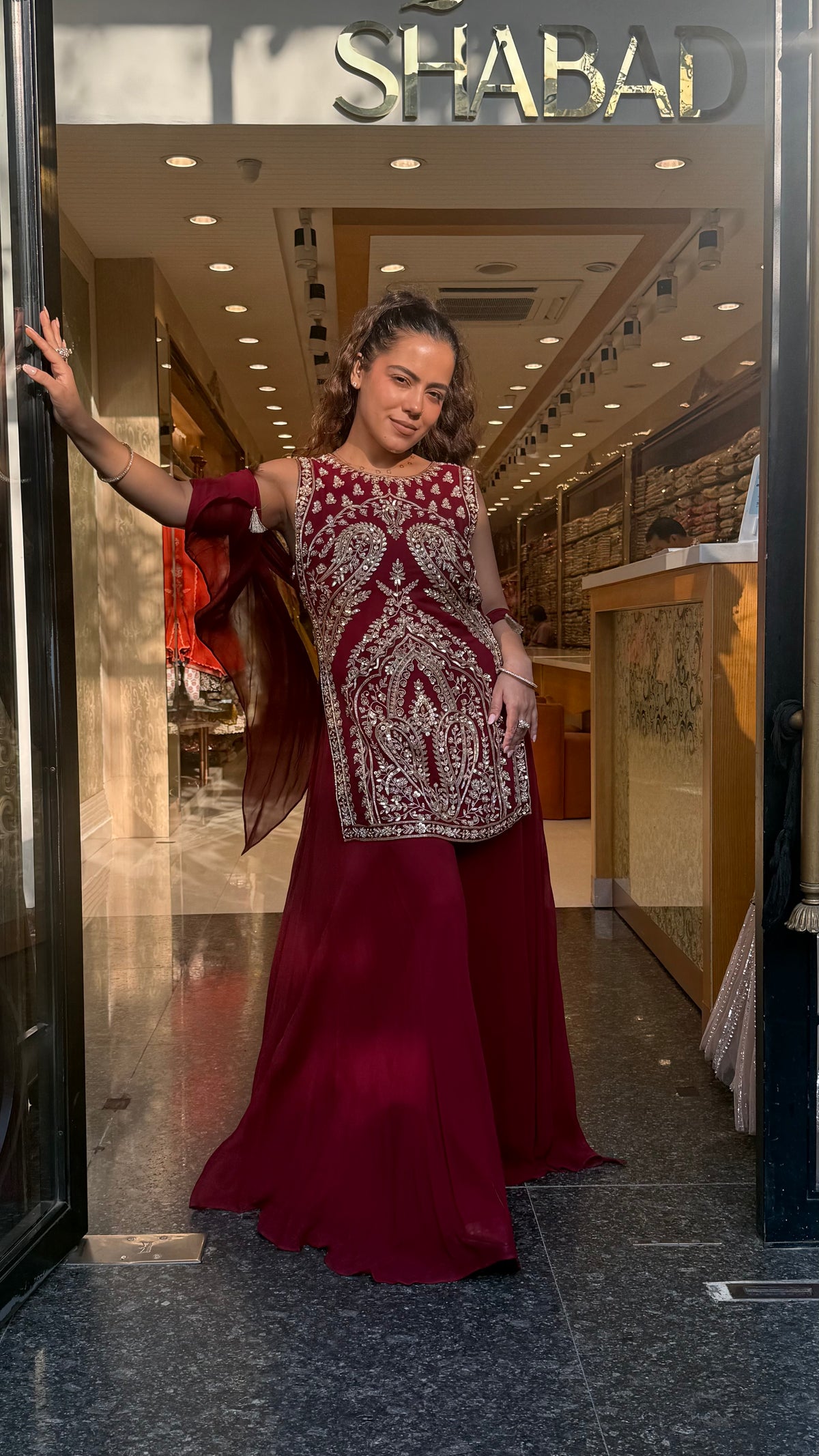 Designer Dori Sequin Cutdana Suit Set