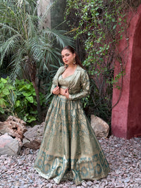 Banarasi Lehenga Set with Handworked Jacket – Designer Ethnic Wear