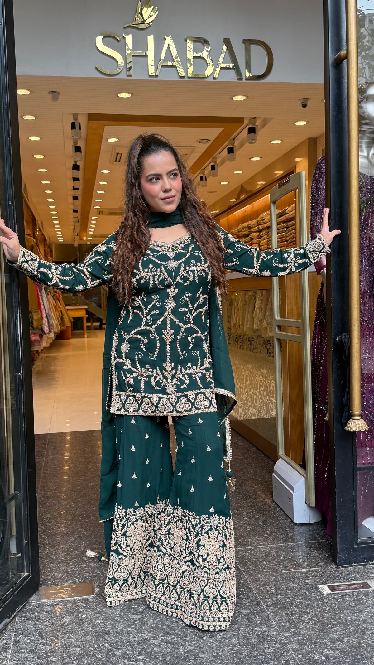 Georgette Suit Set with Dori & Mirror Work | Premium Festive Wear