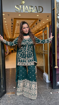Georgette Suit Set with Dori & Mirror Work | Premium Festive Wear