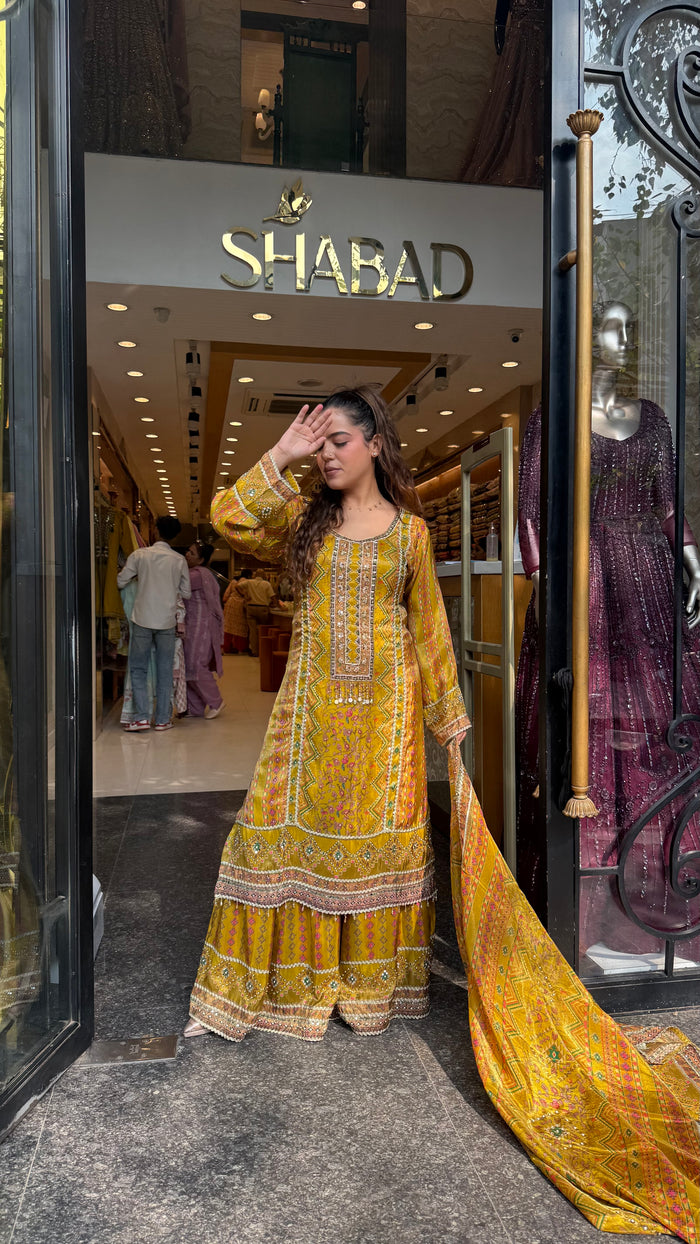 Women’s Shimmer Tissue Suit Set | Pearl, Cutdana & Zarkan Work | Premium Ethnic Wear