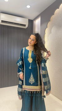 Premium Silk Suit Set with Sequin Handwork