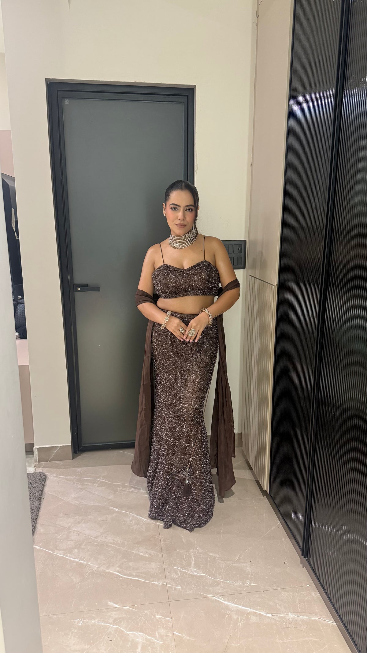 Pearl Embellished Fish Cut Lehenga | Net Fabric | Sizes Up To 42