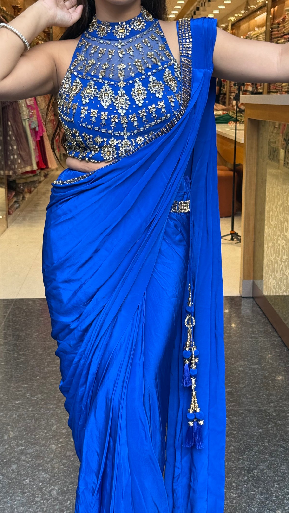 Premium Crepe Drape Saree