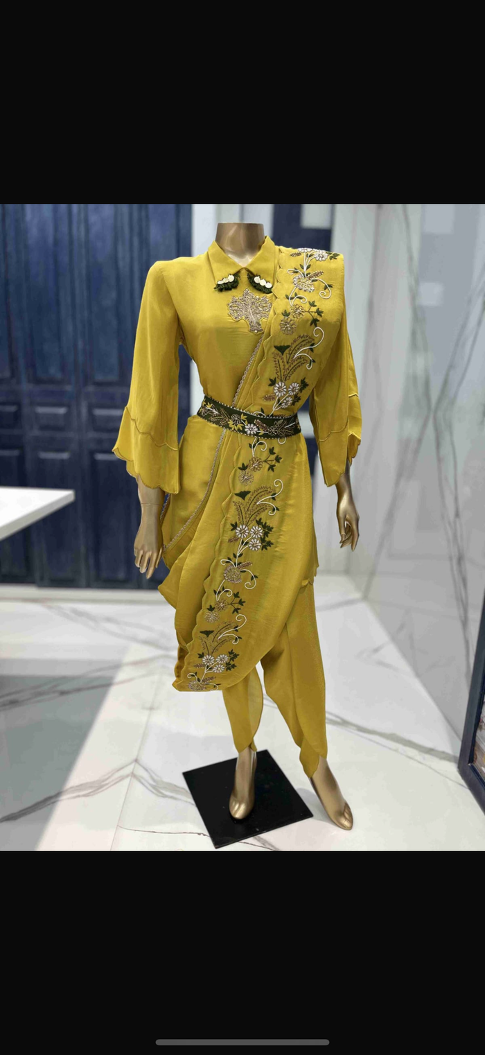Boho Handwork Indowestern Set with Dhoti Pants