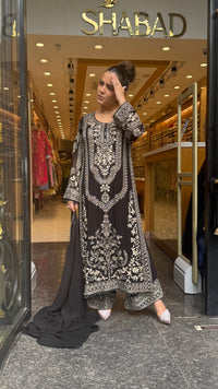 Metallic Beads & Thread Embroidered Designer Suit Set | Premium Occasion Wear