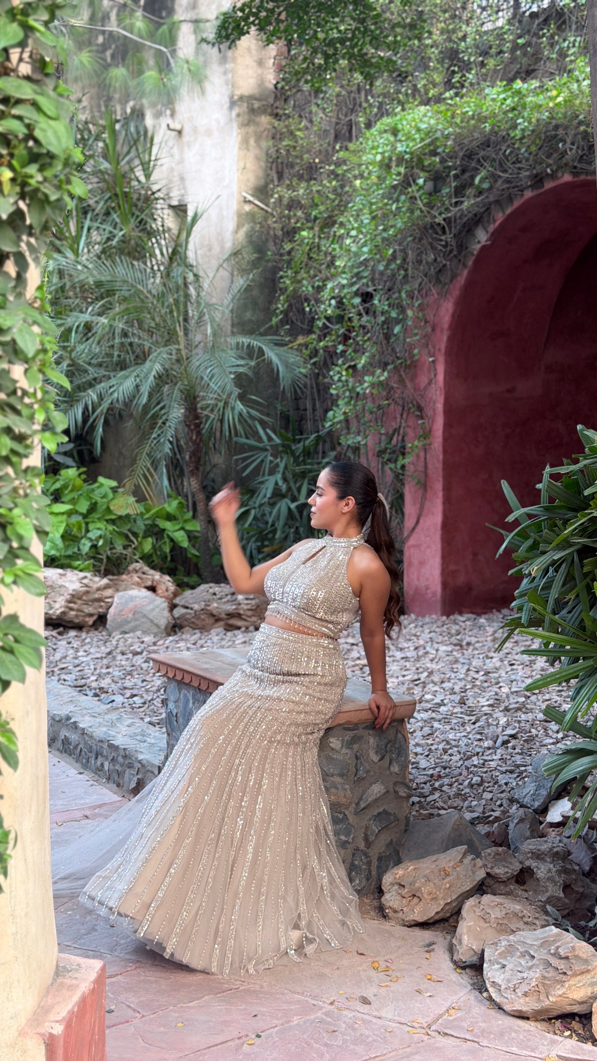 Luxury Fish Cut Lehenga with Zarkan & Sequin Handwork Blouse