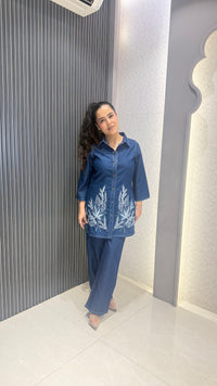 Denim Co-ord Set with Thread Embroidery