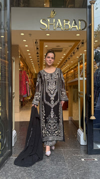 Metallic Beads & Thread Embroidered Designer Suit Set | Premium Occasion Wear