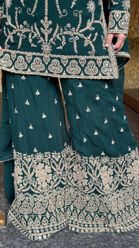 Georgette Suit Set with Dori & Mirror Work | Premium Festive Wear