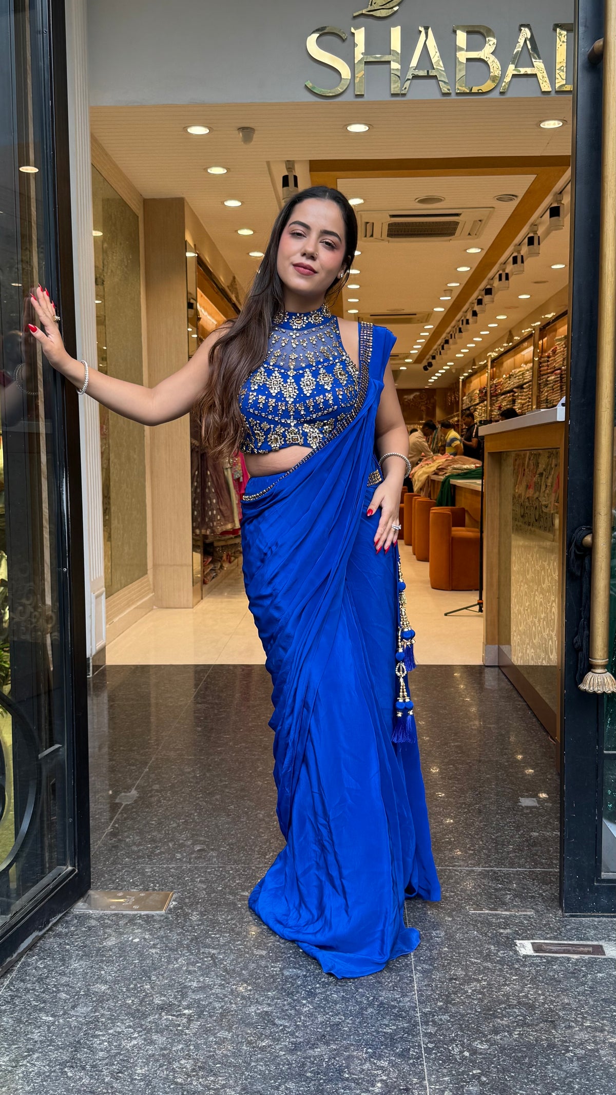 Premium Crepe Drape Saree