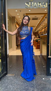 Premium Crepe Drape Saree
