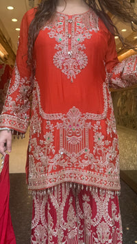 Chinon Suit Set with Beads & Multicolor Stone Work | Sizes Up to 46