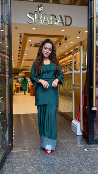 Rayon Cotton Farshi Salwar Co-ord Set with Lace Work Neckline & Sleeves | Women’s Ethnic Wear