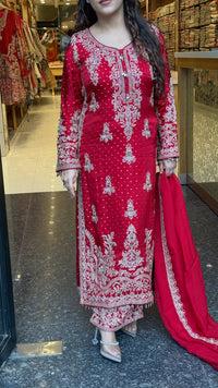 Designer Beads Work Khadi Georgette Suit Set | Size Upto 46