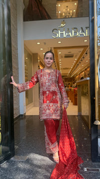 Designer Georgette Suit Set with Handwork Cutdana, Sequins & Pearl Embellishments