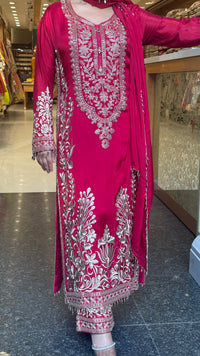 Chinon Embroidered Suit Set with Beads & Thread Work