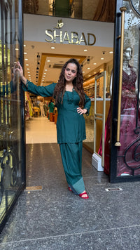 Rayon Cotton Farshi Salwar Co-ord Set with Lace Work Neckline & Sleeves | Women’s Ethnic Wear