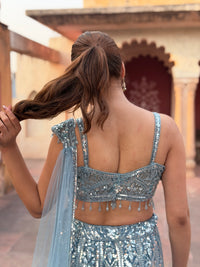 Sequin & Cutdana Handwork Fish-Cut Lehenga