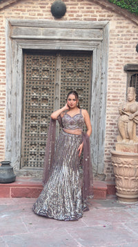 Elegant Sequence Work Fishcut Lehenga with Handwork Blouse