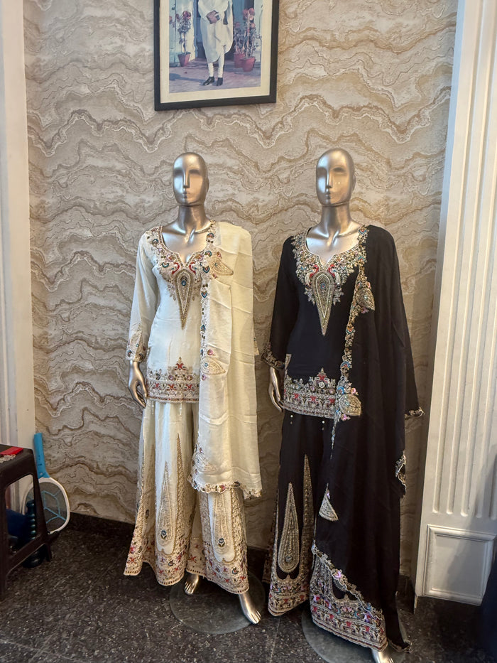 Designer Suit with Dori Work, Sequin & Thread Embroidery