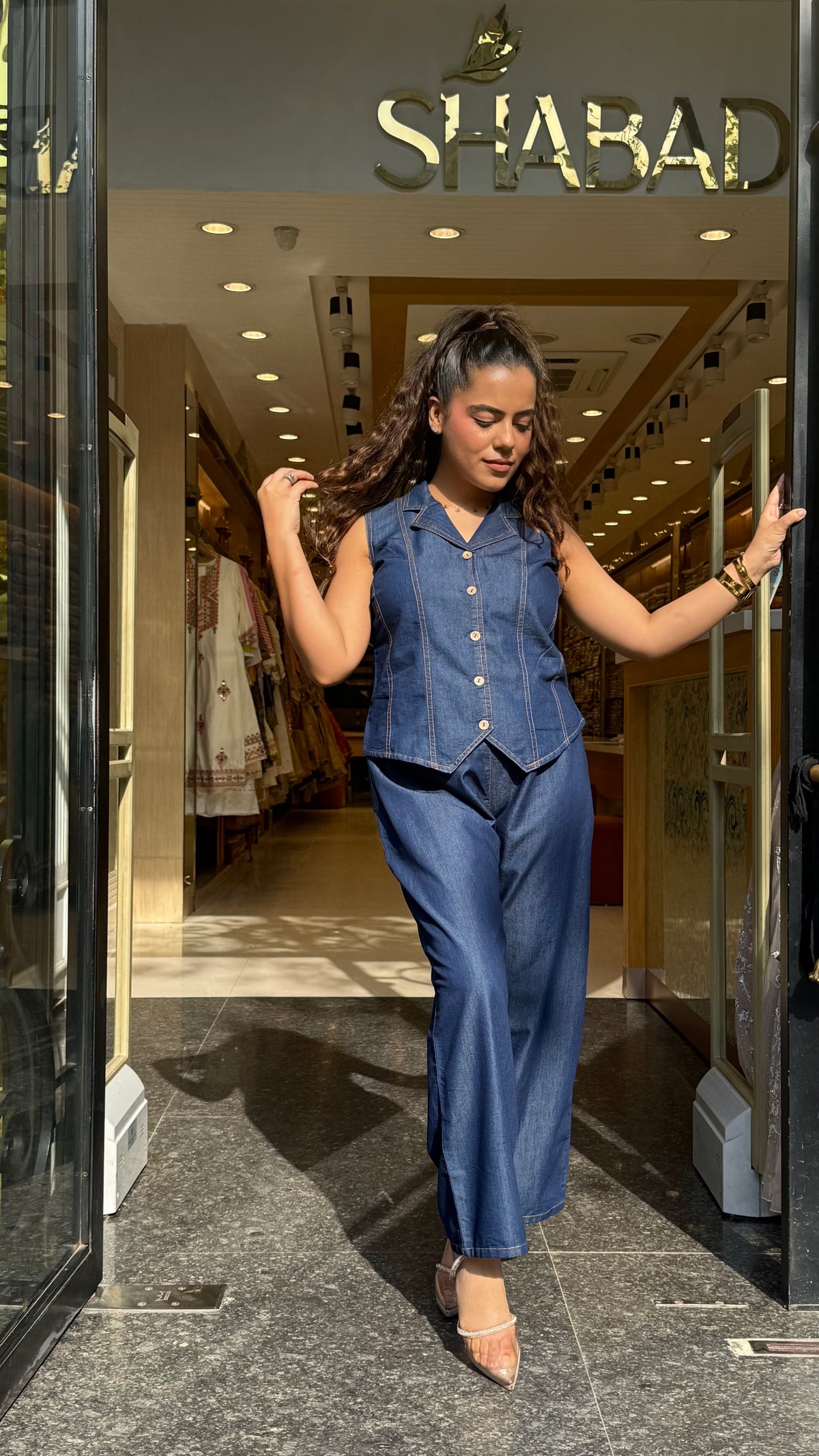Denim Fabric Co-Ord Set for Women | Stylish Casual Two-Piece Outfit