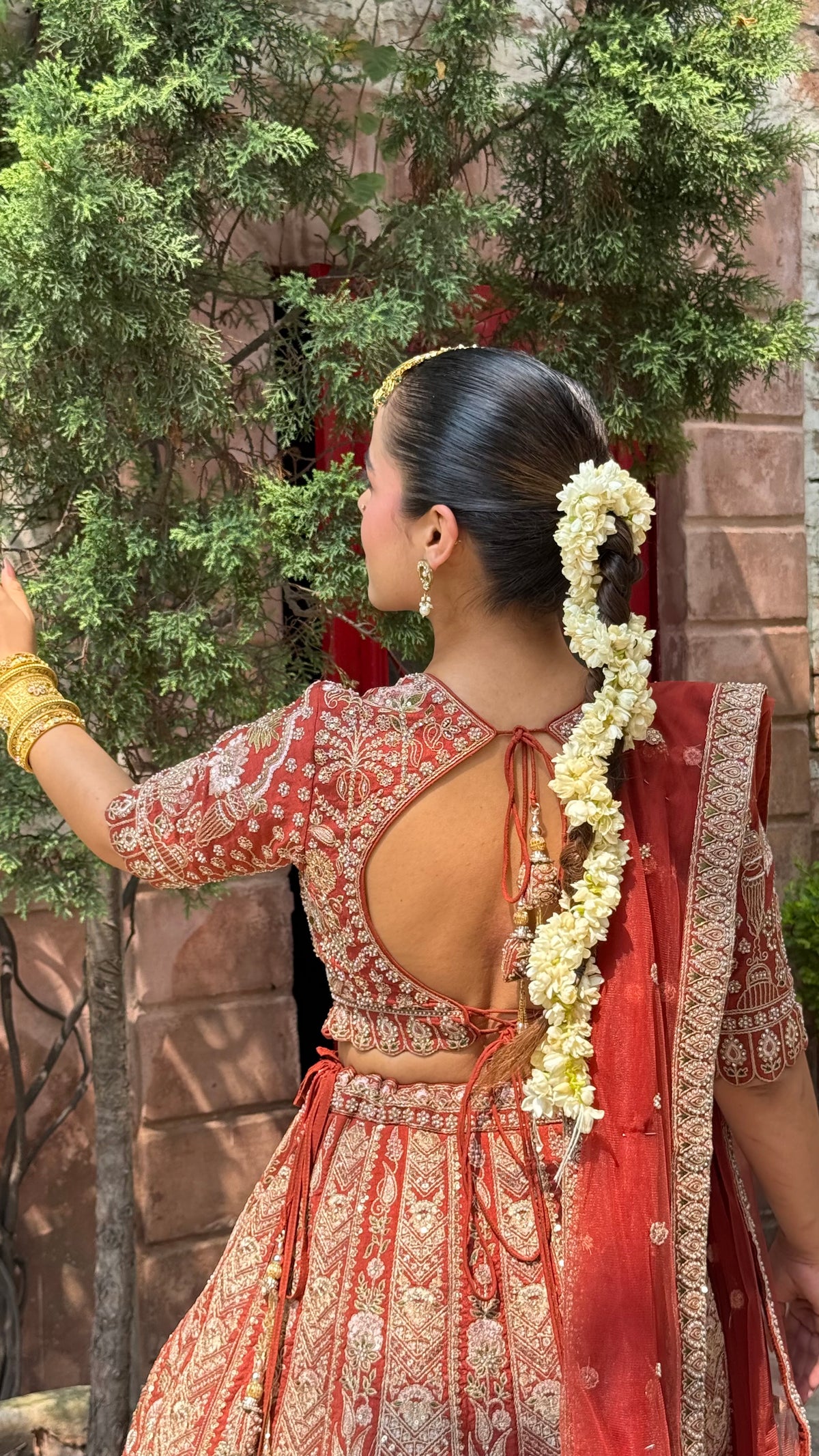 Pure Raw Silk Dori & Thread Embroidered Lehenga with Pearl, Sequin & Stone Detailing
