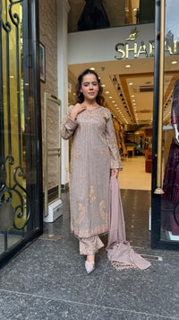 Designer Pakistani Georgette Suit Set with Sequin Shirt & Beads Work